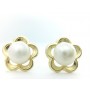 Pendientes oro flor perla